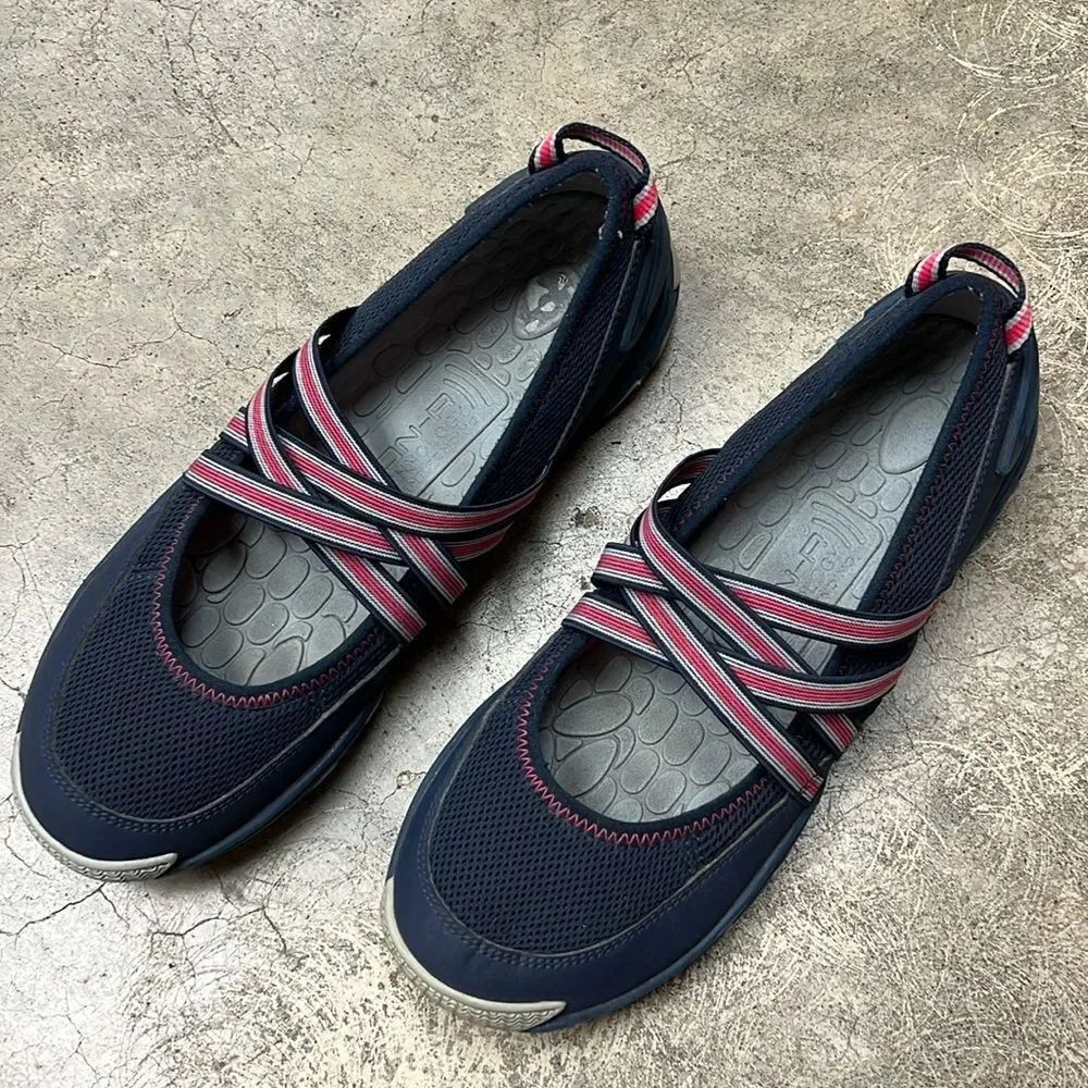 * Sperry top Sider navy and pink casual shoes Mary Jane style flats
